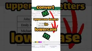 Excel function : convert uppercase letters to lowercase ✓ convert capital letters to small letters