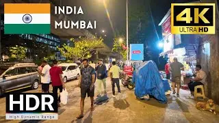 🇮🇳India 4k walk - Mumbai 4K Night Walking Tour｜4K 60fps