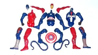 AVENGERS TOYS ACTION FIGURES, Iron-man vs Captain america vs Monster venom 