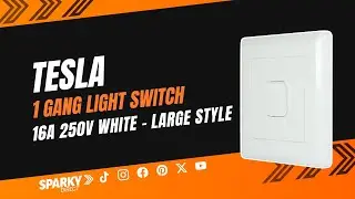 Tesla TESSW1LDX | 1 Gang Large Light Switch 16A | White
