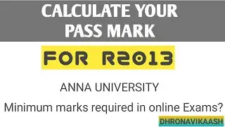 Minimum Pass Mark - R2013 | Online Exams | Anna University | Dhronavikaash