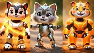 Animals Transform Into Cute Robot Dogs, Cats, Lions, Elephants, Pandas & Bears 🤖🐶🐱🦁🐘🐼🐻