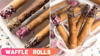 बिना फेल सिर्फ 5 मिनट में ढेरो Crispy Chocolate Wafer Rolls | Eggless Chocolate Cigarette Cookies