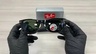 Ray Ban Sunglasses Model-New Wayfarer RB2132 Color-901 58 Black Green Polarized Lenses