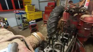Pulling Pistons and cleaning cylinders on the International Super H
