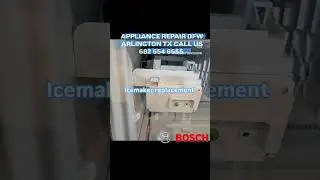 Bosch refrigerator icemaker replacement appliance repair Arlington tx #appliancebootcamp #diy