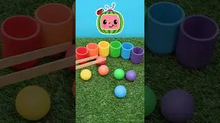 Learn Colors🔴🟠🟡🟢🔵🟣 with Balls! Uh oh! Catch that ball! #shorts #cocomelon