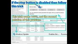 windows update properties not working | windows update Stop Button Is Disable Fixed |