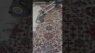 very dirty #rug getting brushed to release the dirt out #rugrepair #persianrugs #rugcleaning