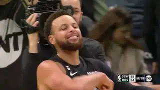 Steph Curry hits a half court buzzer beater against the Celtics || 22-23 season