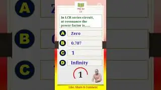 AC Circuits | MCQ 1 | #shorts #kcet #pmjsir #shortvideo #physics