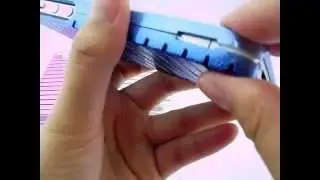 Assembled Stripe Case Cover for iPhone 4S - Blue