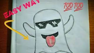 How todrawna funny ghost drawing || Easy and cute Drawing for tutorial#viral#viralvideo#viraldrawing