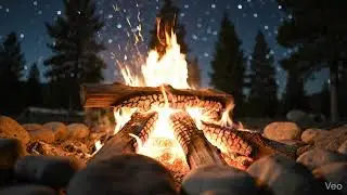 Crackling Campfire & Soft Music | Deep Sleep, Study, & Focus