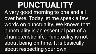 Speech on Punctuality | Short speech on punctuality in English | Importance of Punctuality