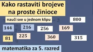 Kako rastaviti brojeve na proste činioce - matematika za 5 razred