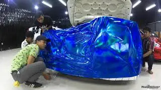 How to Wrap a Car installation // Teckwrap HCH03G Holographic Blue