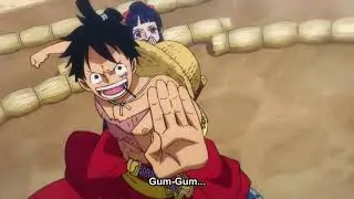 Funny movement, Luffy's gum gum sumo slap. One piece episode 903