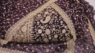 ARNG-4380 “The True Purple” Vol 3 Premium Designer Saree with Veil||Georgette Fabric||Crystals||Zari