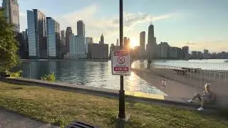 Chicago - Milton Lee Olive Park at sunset