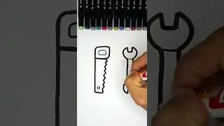 #Shorts How to draw a Construction Tools for Kids | Try to Draw With Me.