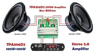 TPA3116D2 100W+100W Stereo Amplifier Wiring  | TPA3116D2 200W Amplifier Board | You Like Electronic