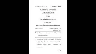 MMPC - 017  June 2024 Question Paper