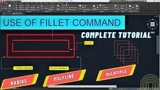 FILLET COMMAND IN AUTOCAD.How to JOIN CORNERS & MAKE THEM  ROUND.Urdu/Hindi