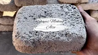 ASMR | New | White Grainy cement Dry Floor and Pool crumbling with shapes Making at the End