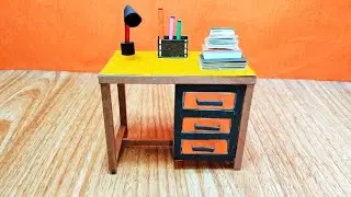 Diy mini study table with matchbox ||    How to make mini paper study table || Mybest Art