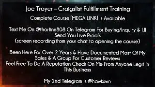 Joe Troyer  course - Craigslist Fulfillment Training download