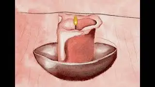 Digital #Watercolor Painting in Procreate &ndash; Glowing Candle | Relaxing Speedpainting