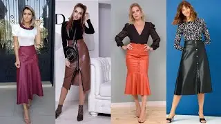Beautiful And Stylish Long Leather Skirt Outfits For Ladies