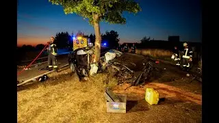 LAUTERTAL: BMW kracht zwischen Dirlammen und Meiches in Baum - Zwei Schwerverletzte