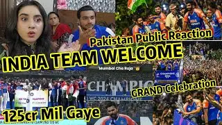 PAKISTAN🇵🇰Reaction INDIAN🇮🇳TEAM GRAND WELCOME T20 WIN WC INDIA Main Jashan💥INDIAN FANS SEA🌊