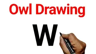How to draw an Owl from Letter W l Letter Drawing l Owl drawing tutorial l Owl Drawing Easy l Canvas