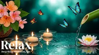 Beautiful Relaxing Music and Bamboo Water Sounds 🌿 Meditation Music Relax Mind Body, Yoga, Spa