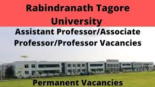 Rabindranath Tagore University Assistant Professor Recruitment 2022| Assistant Professor Vacancy 202