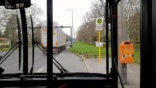 Bus Mitfahrt von S Messe Nord/ICC bis Pfaueninsel im D86 auf der 218 Komplette Linie