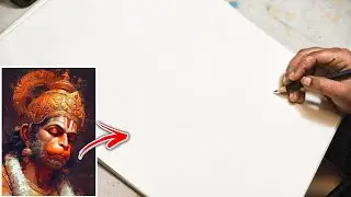 Draw With Me - Lord Hanuman Drawing, Hanuman Ji Drawing, Outline Tutorial 