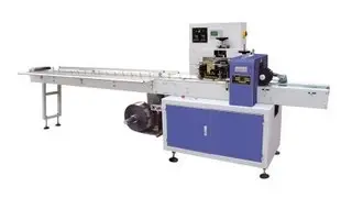 automatic flow wrap food packaging machine cake biscuit horizontal packing machine