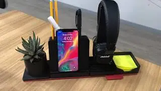 Wireless charger with desk organizer and USB hub Stealtho