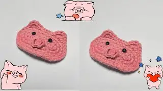 Crochet hairpins Móc len móc kẹp tóc bé heo [ tay trái ]