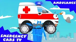 The White Ambulance w/ The Train & The Fire Truck | Emergency Vehicles Cartoon for children
