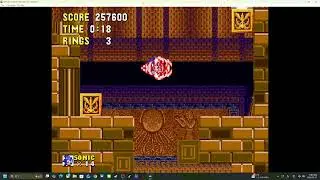 Sonic Hack Renovation Gold Edition Green Island Zone and Mystic Pyramid Zone with Rewind play