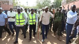 Governor Mohamed Adan Khalif officially launched school feeding program at Mandera D.E.B school 