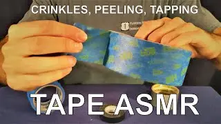 asmr TAPE CRINKLES, PEELING AND TAPPING (no talking)