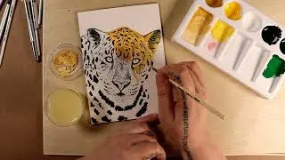 Painting a jaguar using Golden acrylics on Claybord