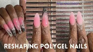 Reshaping Polygel Nails For Beginners | Almond Shape Using A Hand File