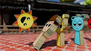 Sprunki But It&rsquo;s a 3D Domino Effect